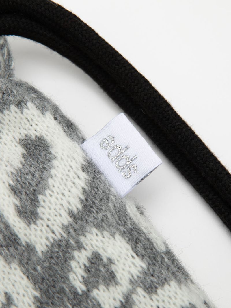 【MADE】boheme leopard knit string bag [gray]