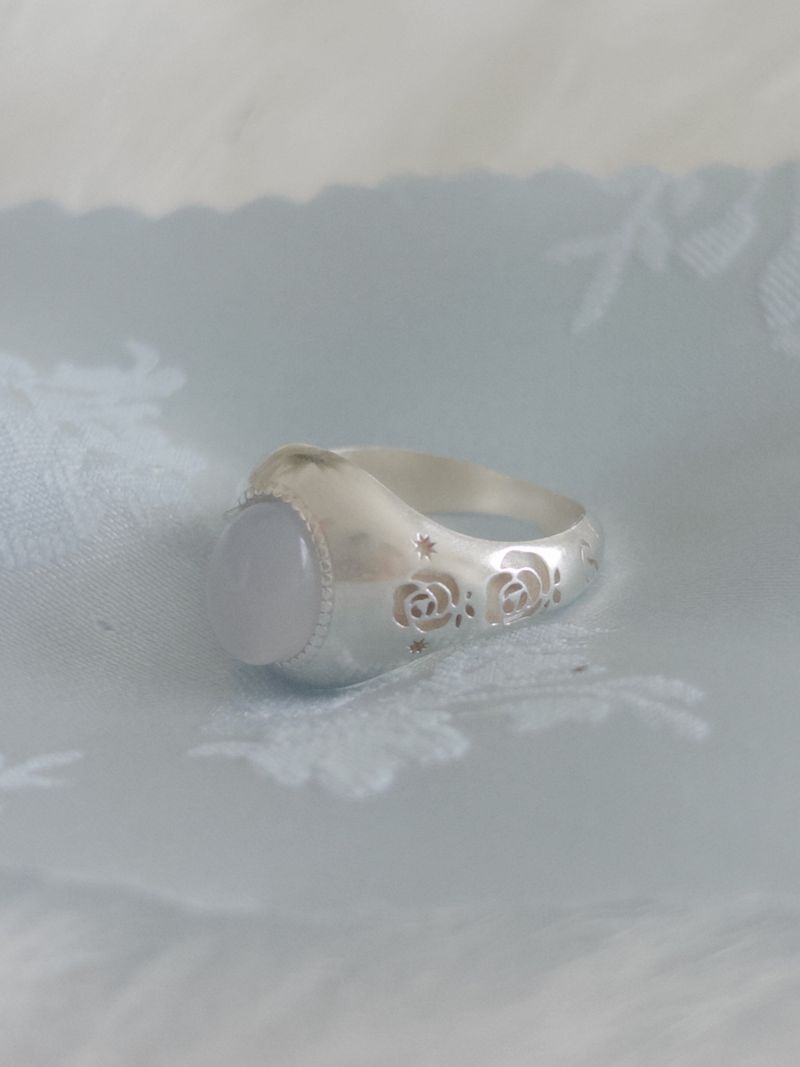 Chalcedony Rose Stone Bold Ring