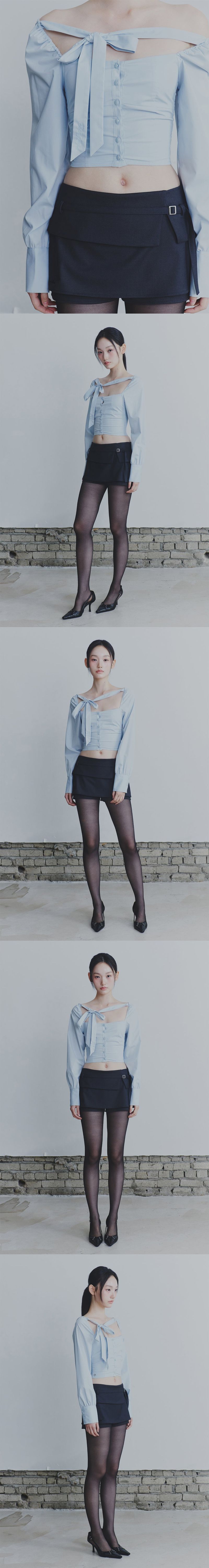 BIANCA SQUARE NECK BLOUSE blue