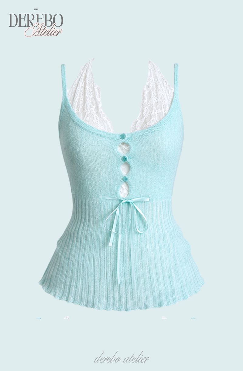 Blanc Halter Layered Knit Sleeveless Top (BRA SET)
