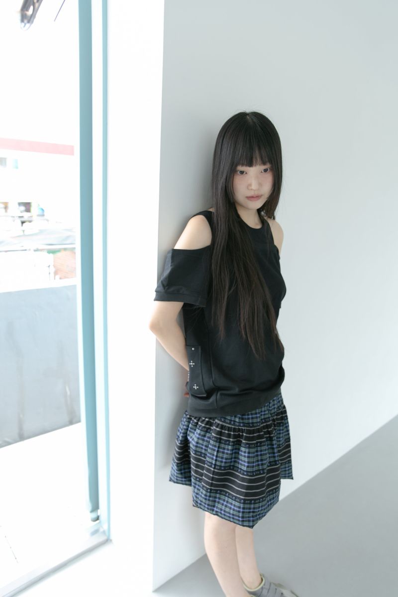 check stripe twoway cotton skirt(2colors)