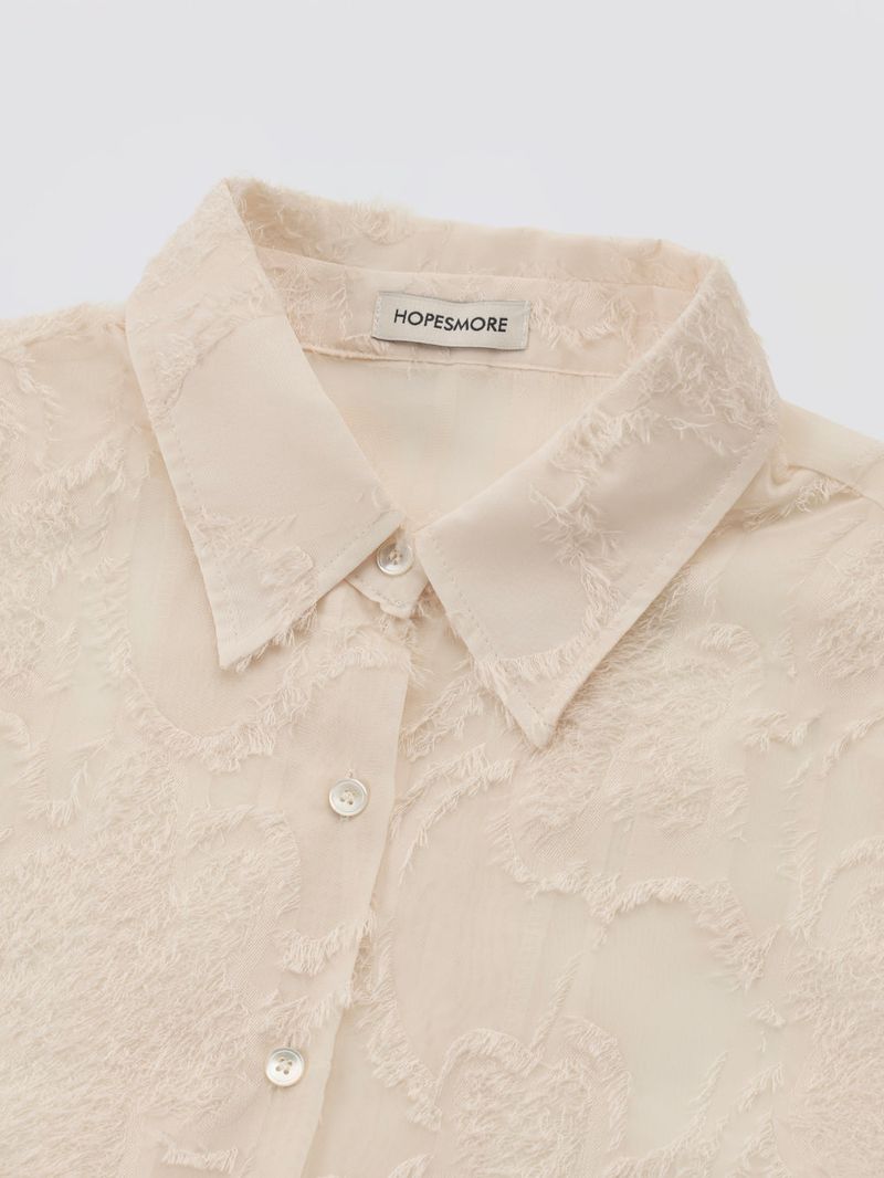 Feather Lace Overfit Shirt_Black