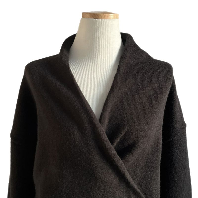 Melli Loose-Fit Wrap V-Neck Hidden Snap Knit Top