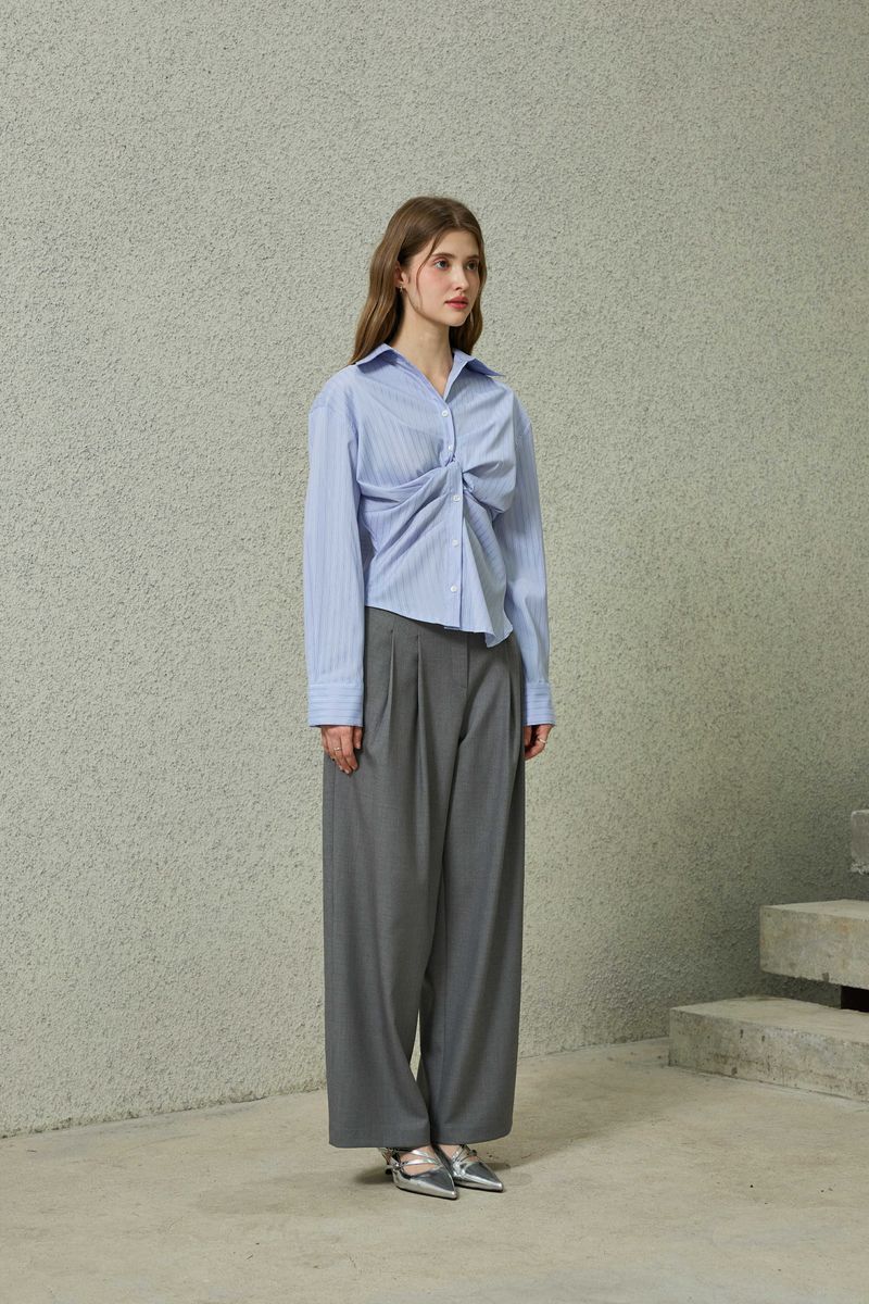 TOMO WIDE SLACKS / CHARCOAL