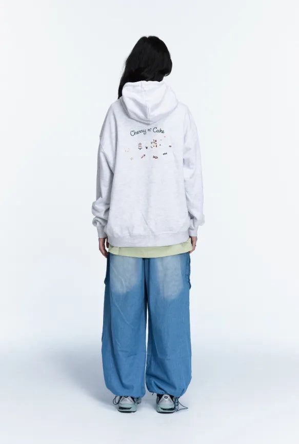 26FW★ Cherry Cake Embroidered Hoodie