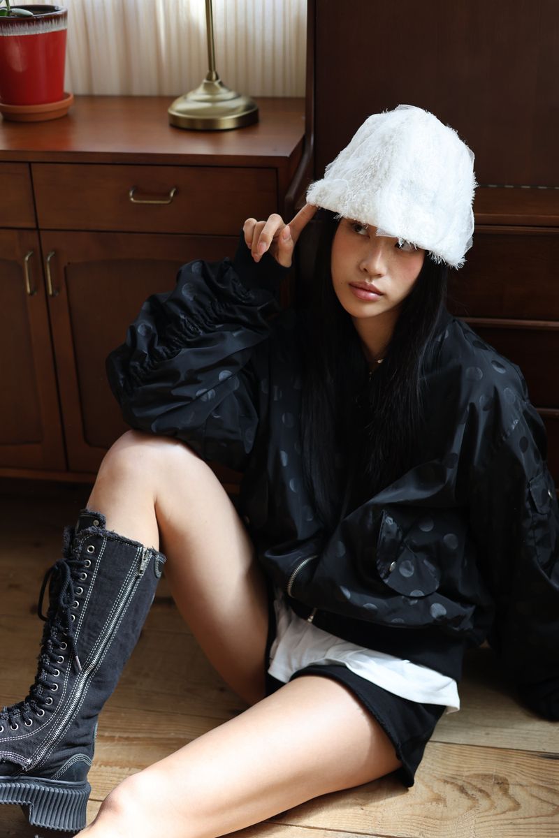 lace beanie_white