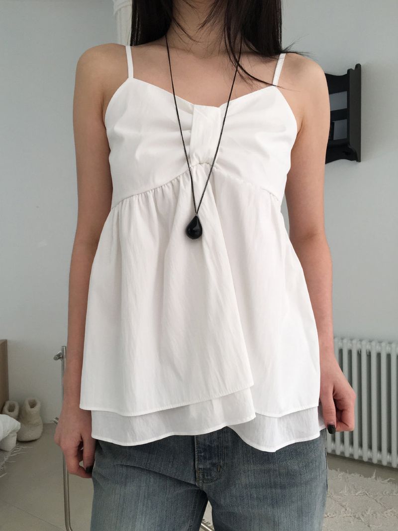 Ribbon bustier blouse