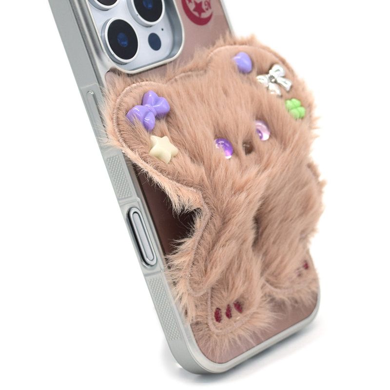 SUN CASE BEADS BEAR COFFEE BEIGE (GLOSSY SILVER)
