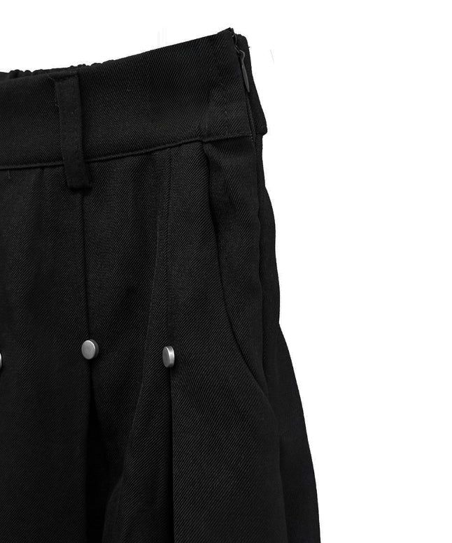 Er Rivet Pintuck Midi Skirt