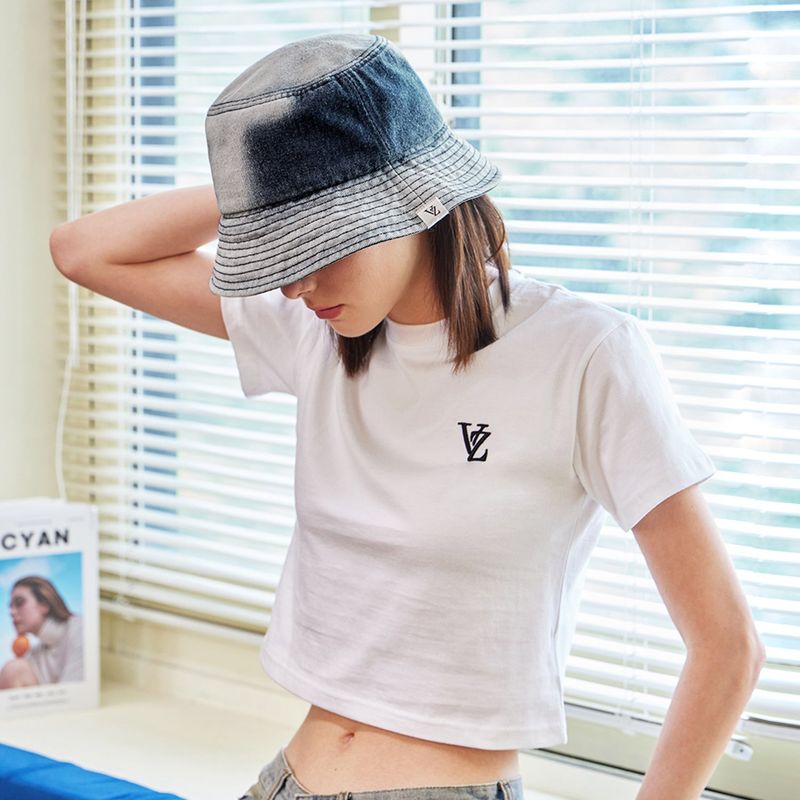 VZ 3D Logo Crop T-Shirts / White