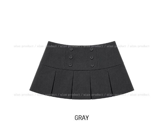 Izzet Button Pleated Mini Skirt