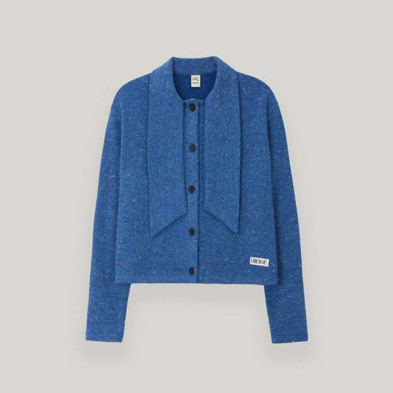 Blue Tie Knit Cardigan