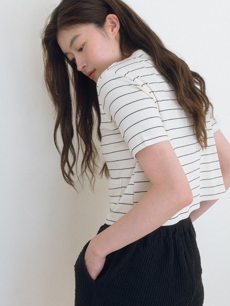 Minimal Strip Cardigan - Black
