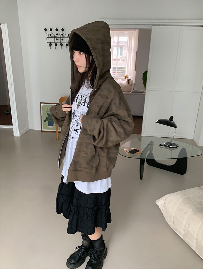 CAMO 2WAY SWEAT HOODIE (2C)