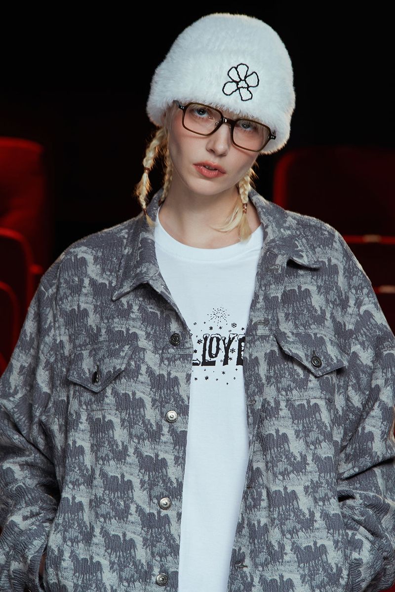 WAVE JACQUARD JACKET / GREY