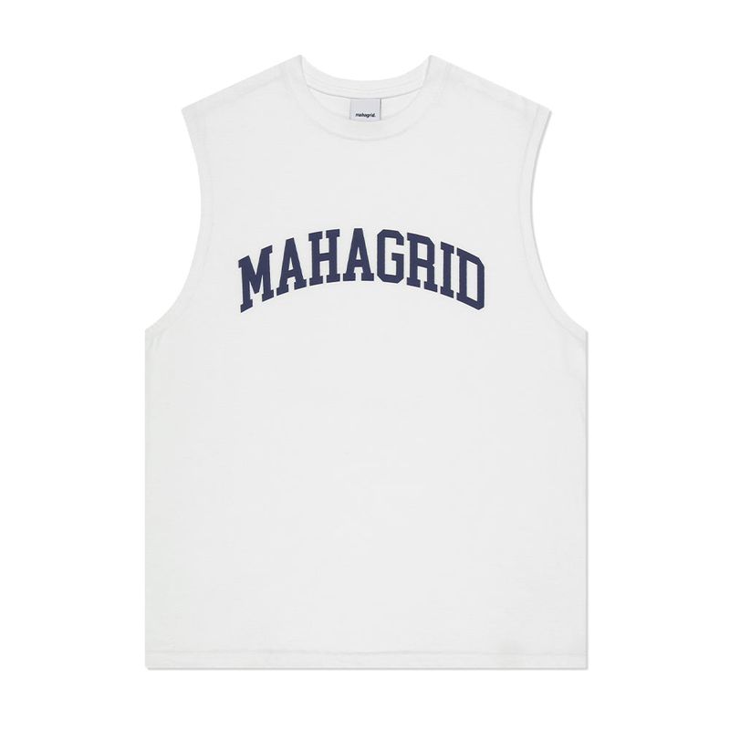 mahagrid（マハグリッド）の「VARSITY LOGO SLEEVELESS TEE（Tops）」