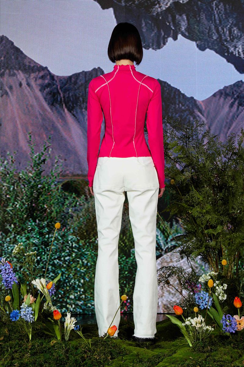 Leg Tissue Semi Bootcut Pants WHITE