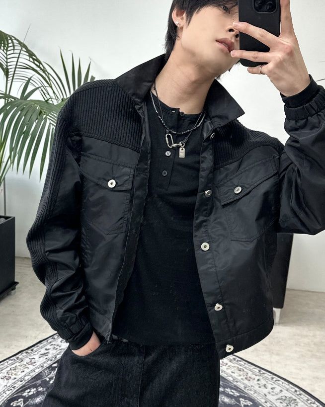Lafren Crop Mix Knit Jacket