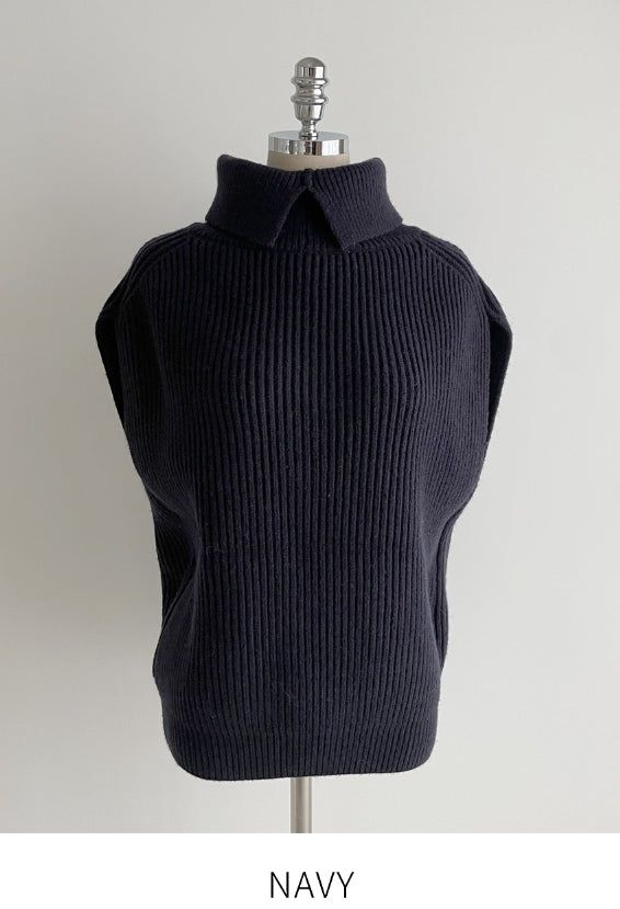 Koan double turtle silt knit vest