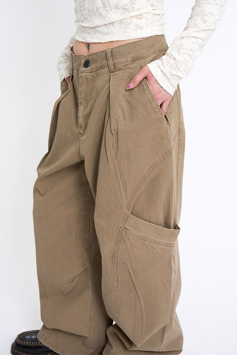 Pie Curve Side Pocket Wide Pants