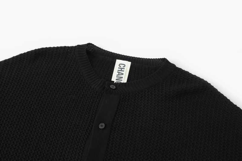BLACK WAFFLE CARDIGAN
