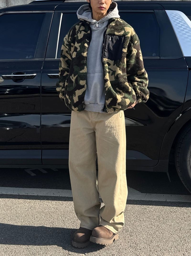 Camo String Sherpa Fleece (No.841)