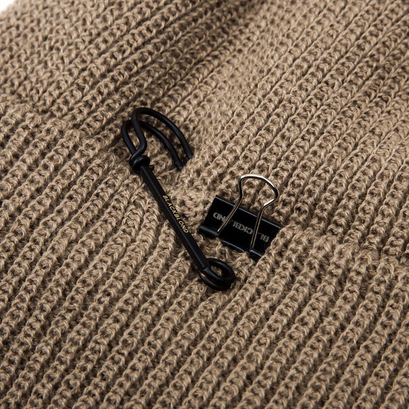 BBD Signature Custom Short Beanie (Dark Beige)