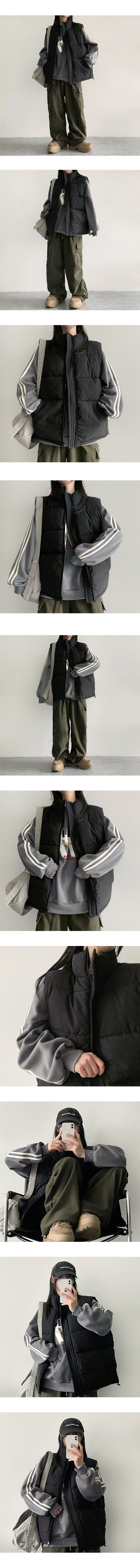 Two-way Basic Boxy Padded Vest