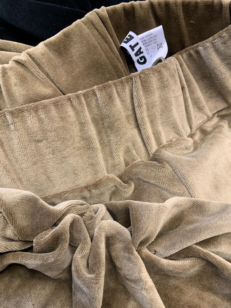 VELVET SHIRRING LEGGINGS