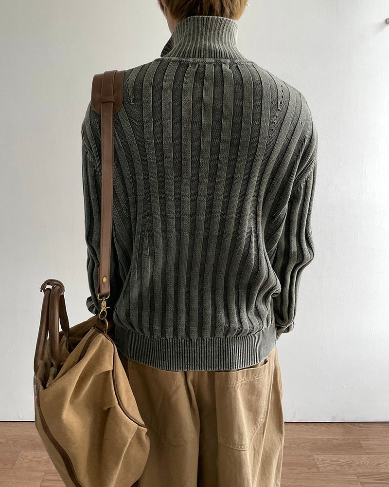 Nex Pigment Knit Zip-up