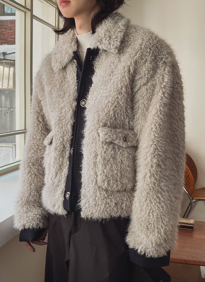 Superior tweed fur jacket