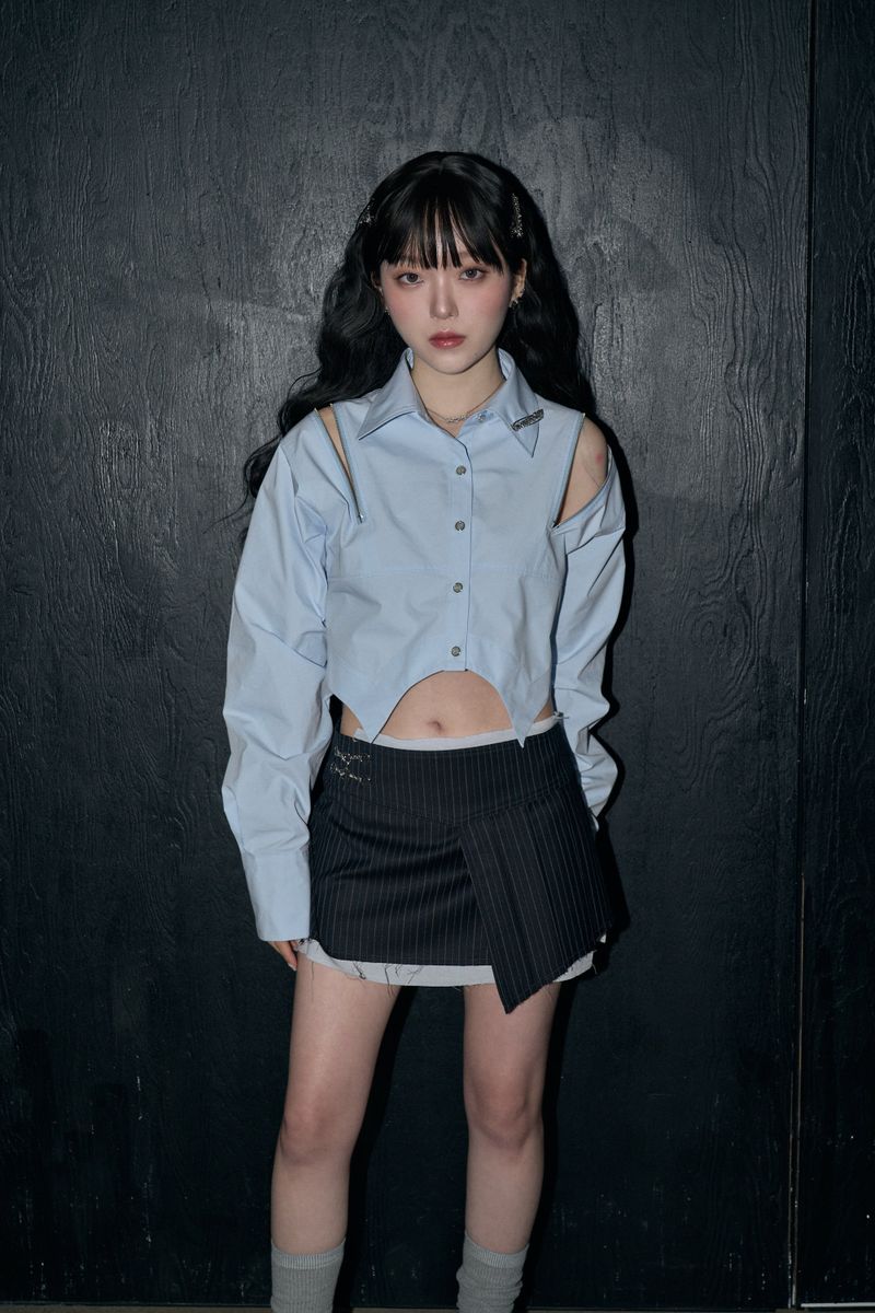 CHERRYQUIRI（チェリーキュリー）の「zipper crop sh - blue（Tops）」