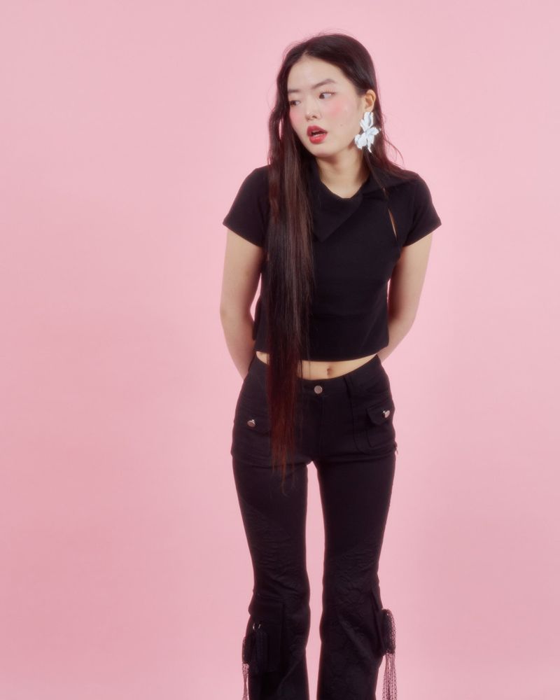 QUIPAO CALLER SLIT T [BLACK]