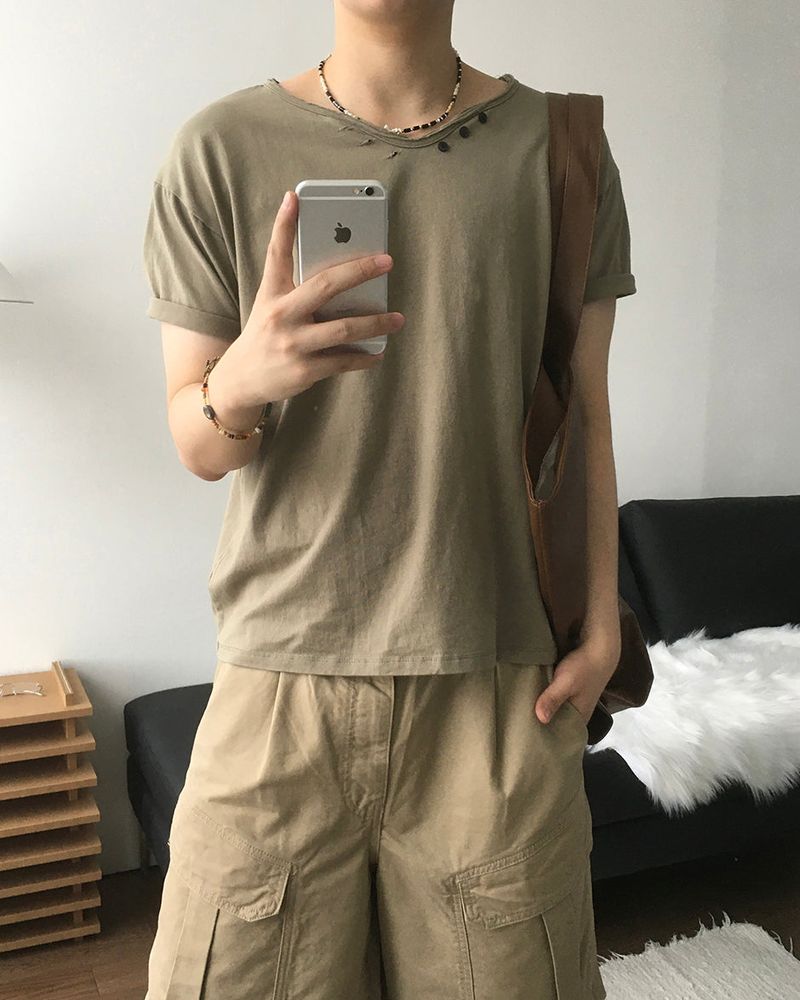 リンクボタンショートスリーブT