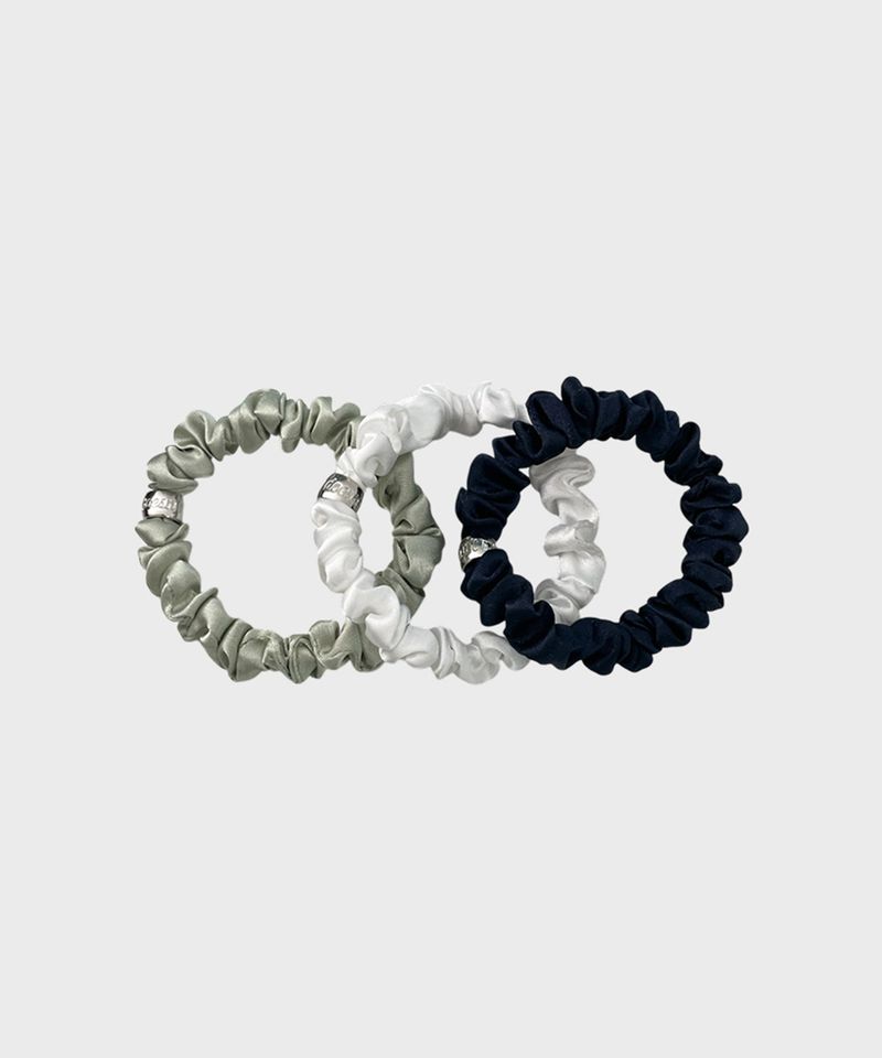 [3 set] Berry mini scrunchie (Navy)