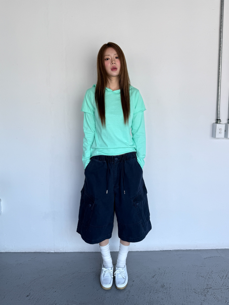 cut out layered hood T