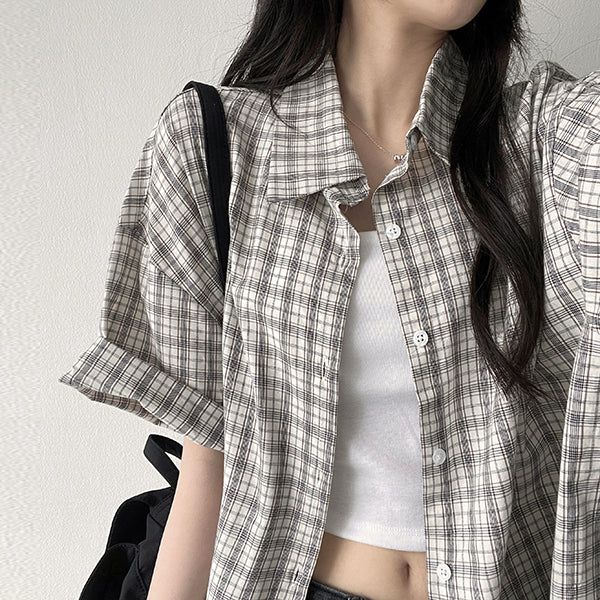 hijjoo（ハイチュー）の「Tika Short Sleeve Check Shirt Southern（Tops）」