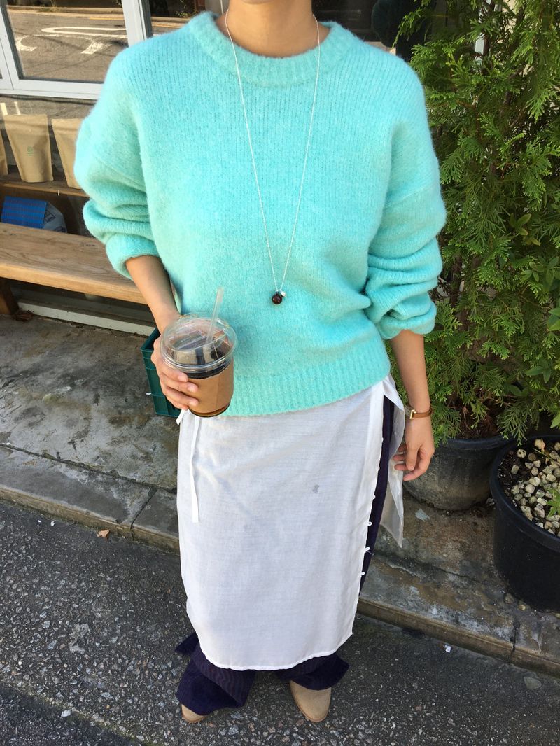 Milky button-up layered skirt (2color)