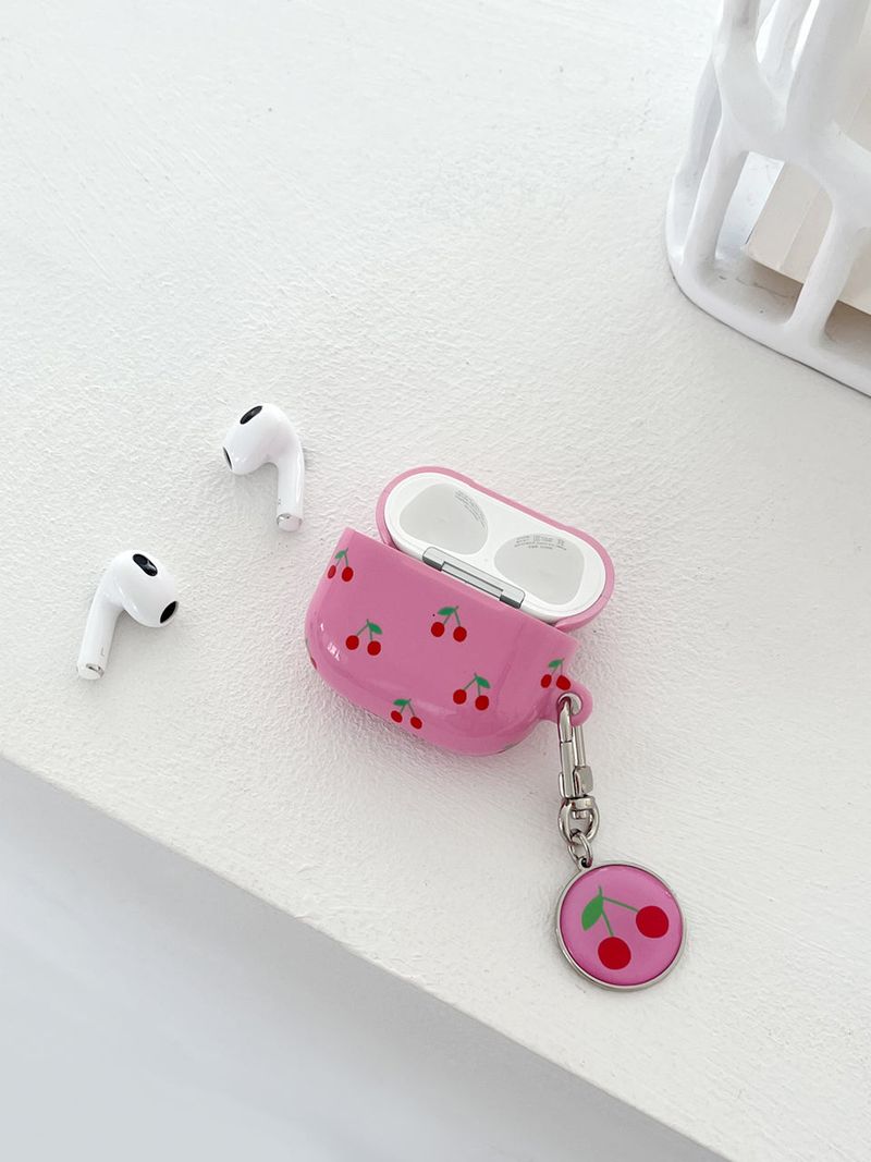 cherry epoxy keyring(pink)