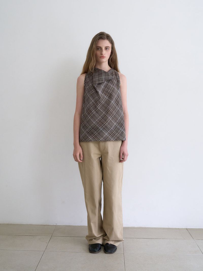 Hazel wide pants (Beige)