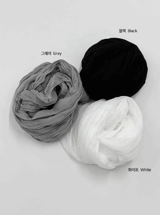 Mauve Wrinkle Pleated Long Muffler Scarf