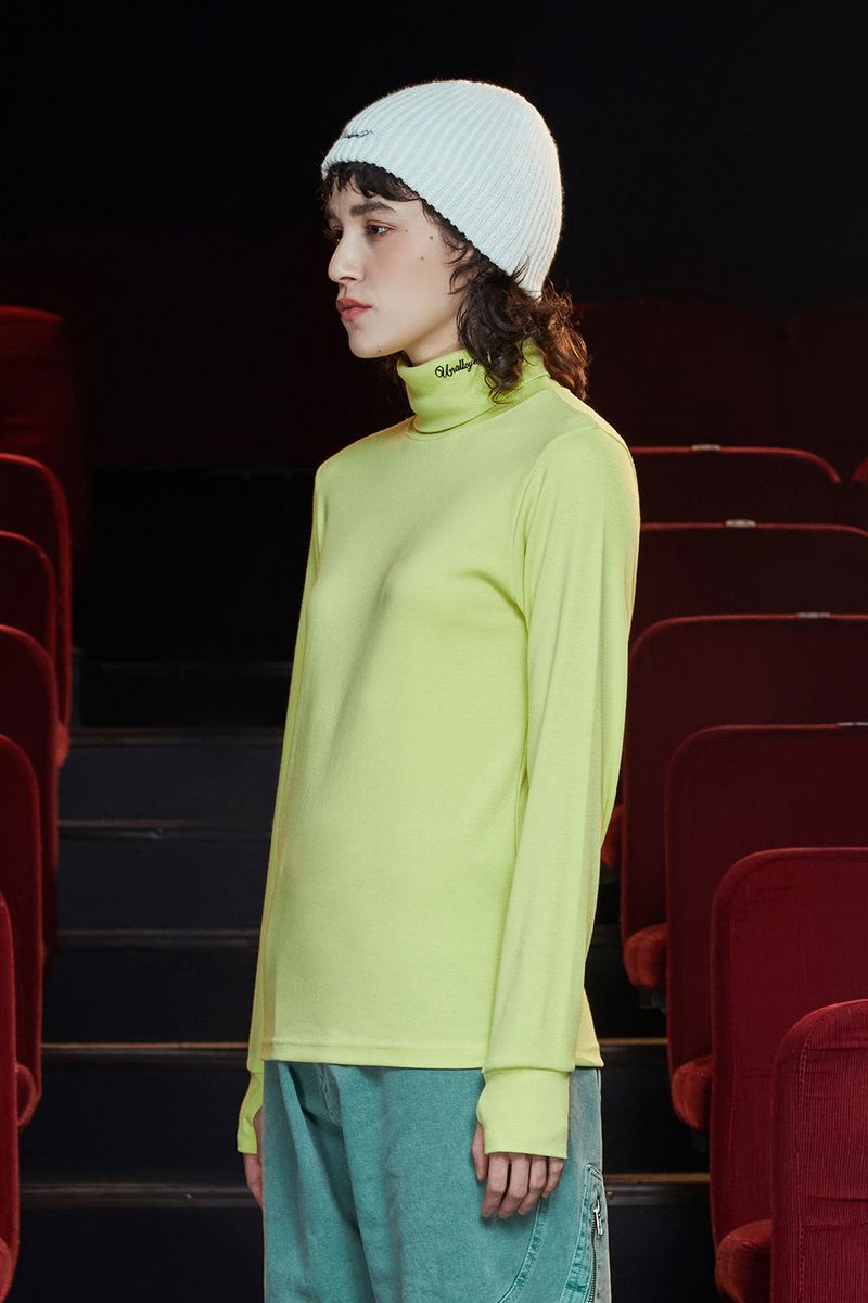 TURTLENECK KNIT T SHIRT / LIME