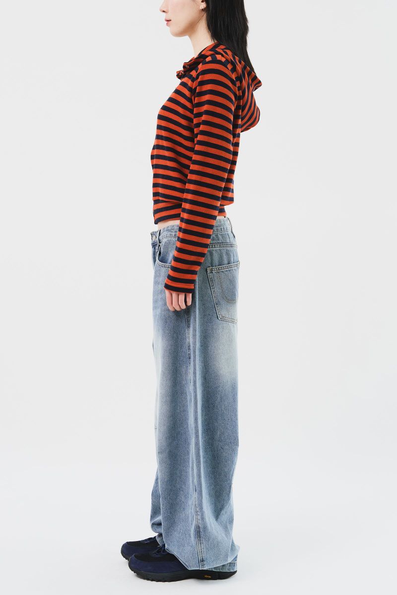(W) Moor Striped Hooded Jacket (3color)