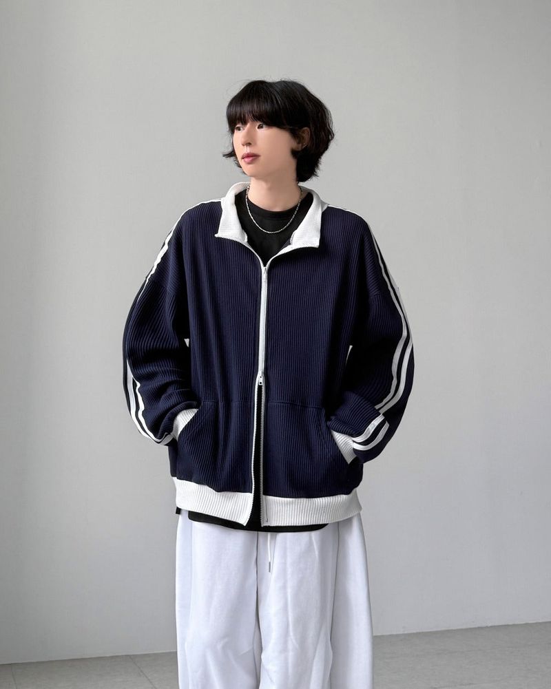 Keria Waffle Track Zip-up
