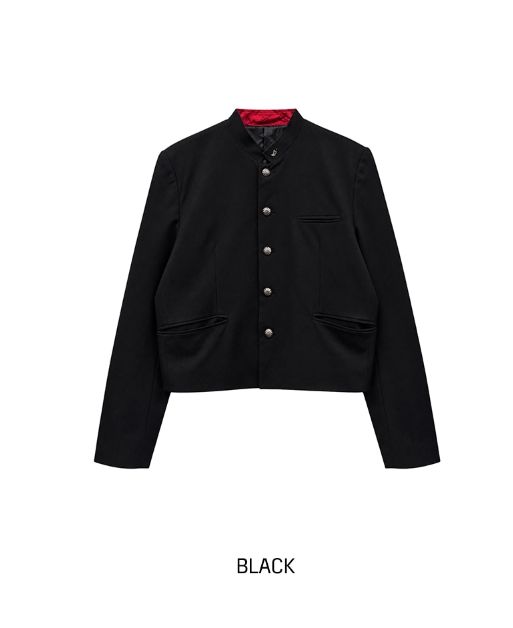 26FW★ [PLAN MADE] Kuroji Metal Gakuran Crop Jacket