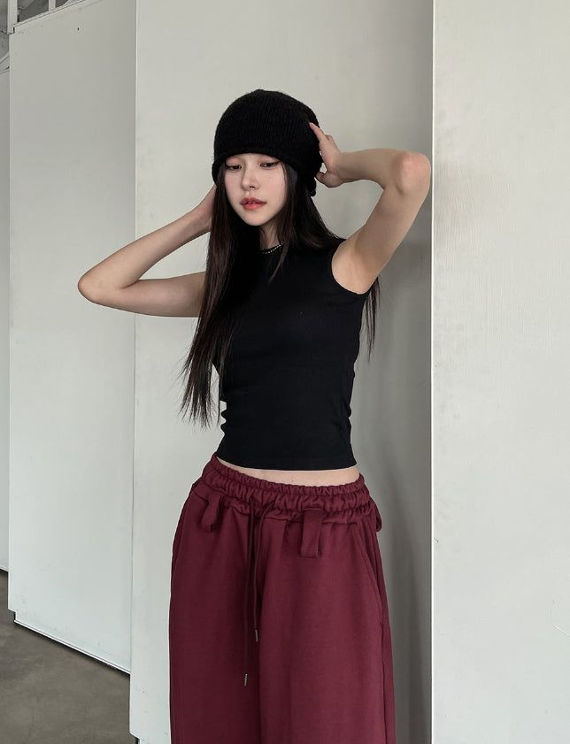 [U-BASIC] Lensi Ribbed Boat Neck Sleeveless
