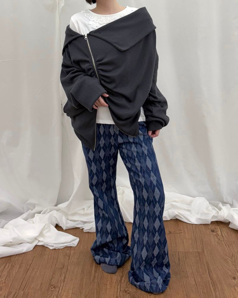 Argyle Bootcut Pants (2colors)