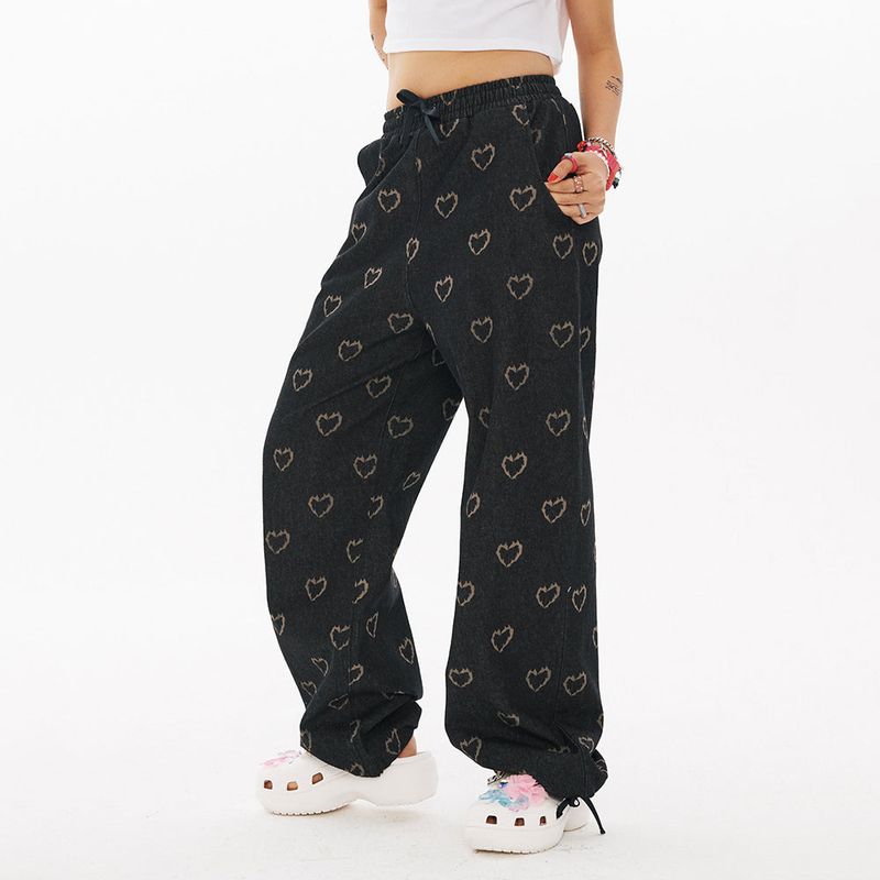 BN Heart Pattern Denim Jogger pants [2Color]