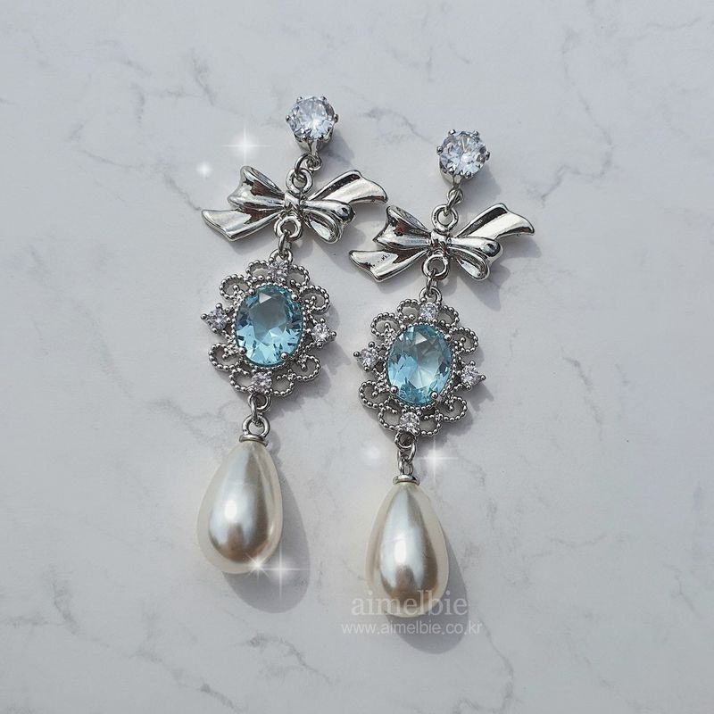 [IVE Wonyoung, Rei Earrings] Aqua Jewel Princess Earring - Fancy Version