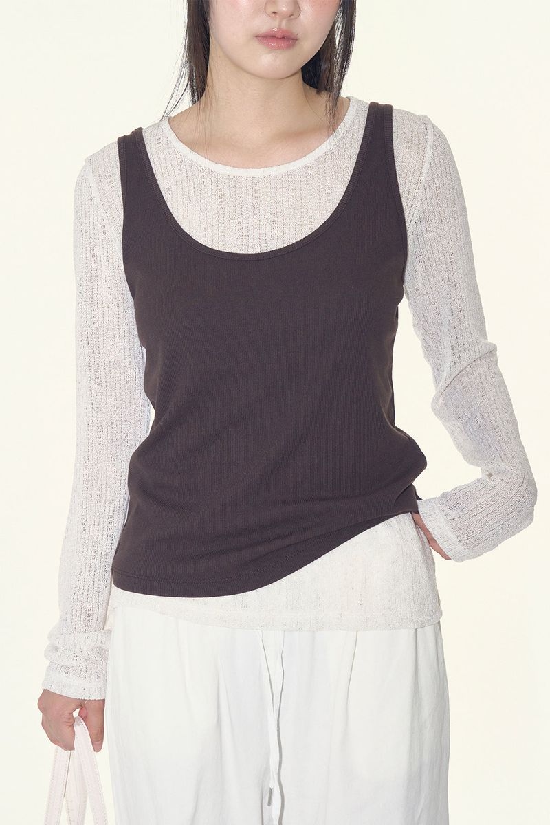Soriel ribbed U-neck sleeveless